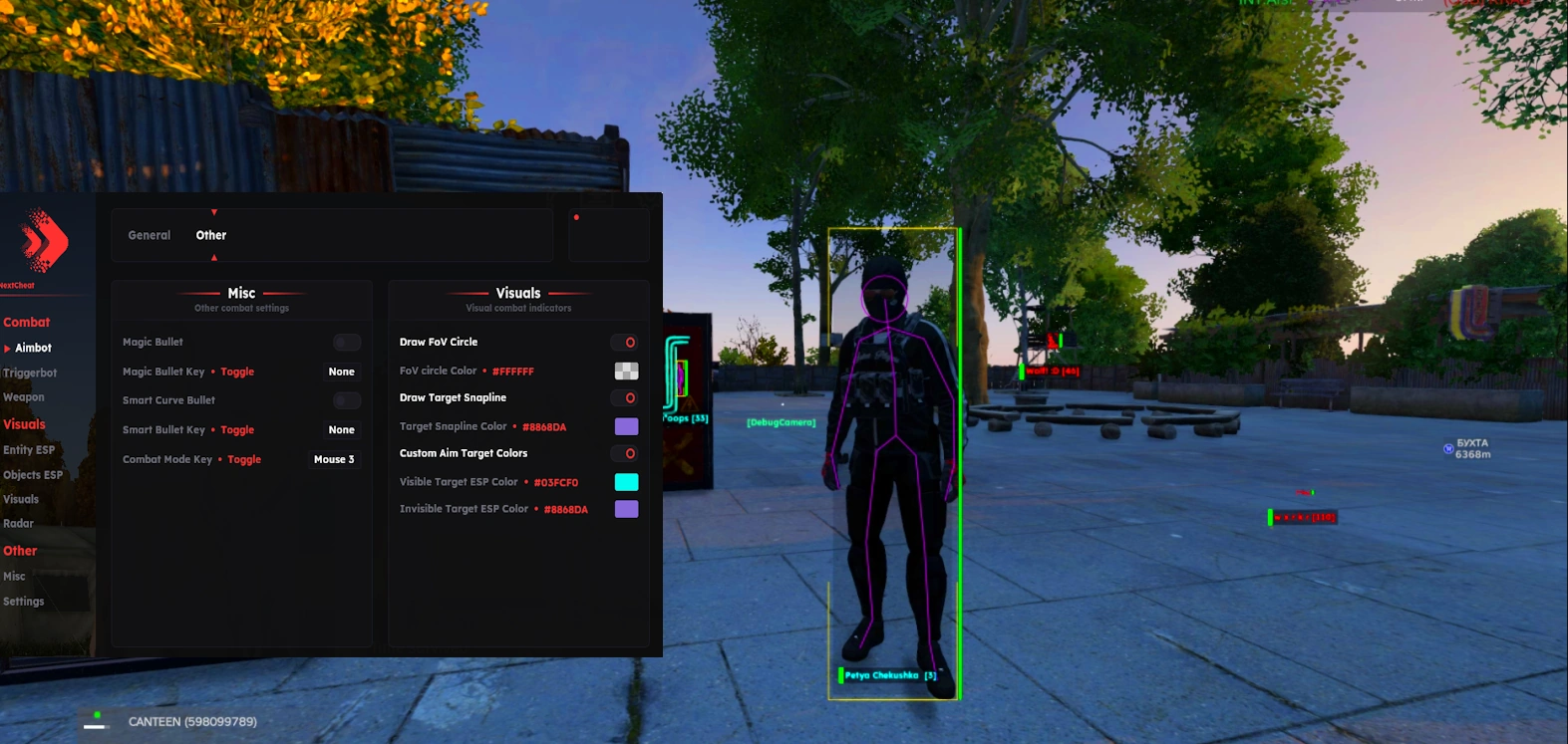 DayZ ESP and Wallhack Cheat Interface